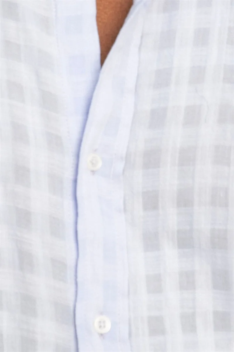 Tudors Slim Fit Long Sleeve Cotton Self-Patterned Piping Plain Men's Shirt -