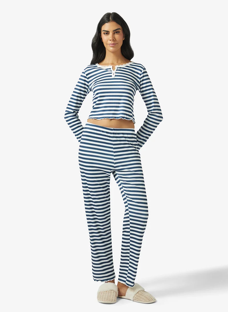 Ella  Striped Basic Pyjama Set for Women | Best Price UAE