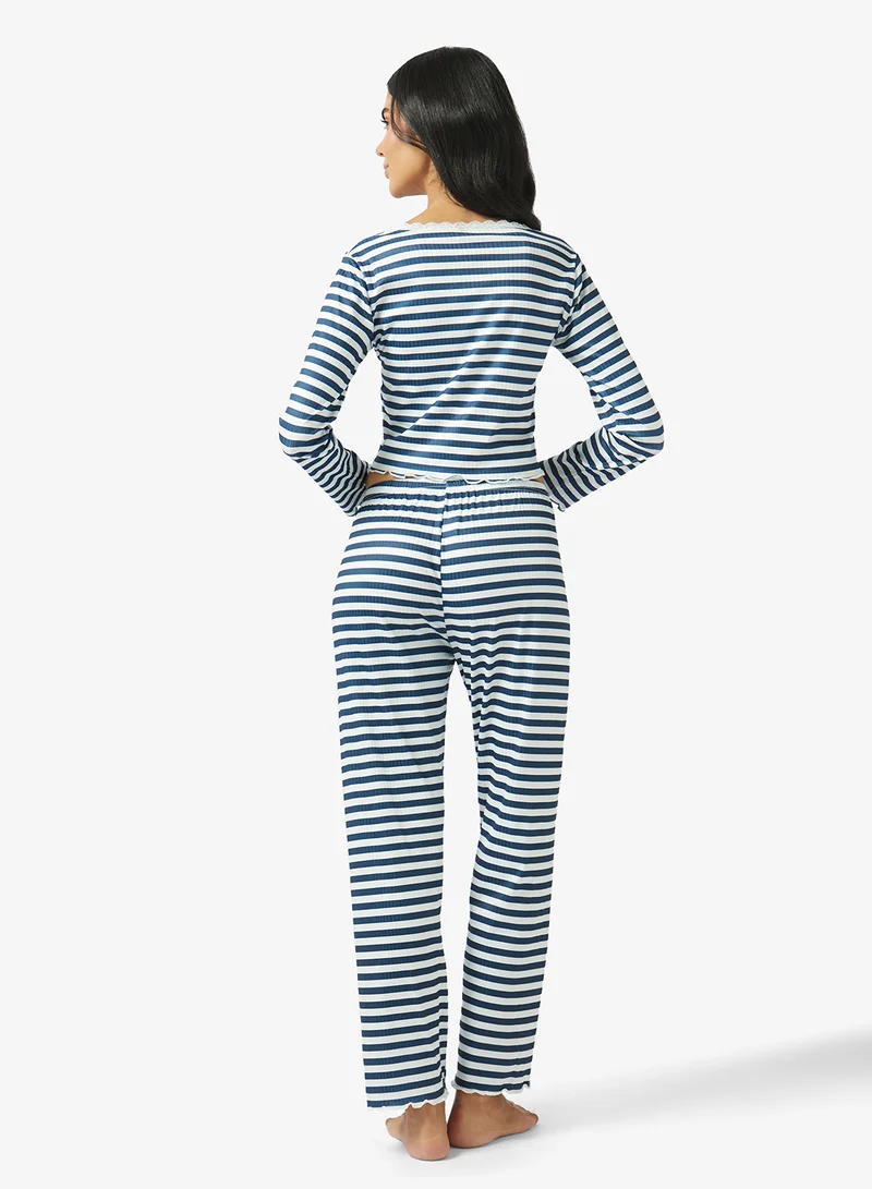 Ella  Striped Basic Pyjama Set for Women | Best Price UAE