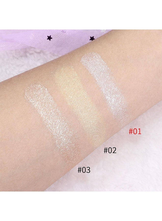 MJ Rose High Gloss Powder Tray, Pearl White Silver Face Highlighter Makeup, White Shimmer Glitter Diamond Sparkly Highlighters Makeup Eyeshadow Palette Powder for Face Body Cheek Skin, inner Corner Eye Highlighter Make up #01 - Image 5