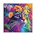 Larkipuzz Colorful Cat Flower Puzzles for Adults 1000 Pieces Fantasy Kitten Butterfly Jigsaw Puzzle Rainbow Difficult Animal Art Puzzles - Image 4