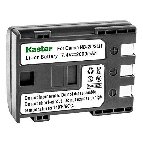Kastar Battery (2-Pack) for Canon NB-2L NB-2LH NB-2L12 NB-2L14 NB-2L24 and PowerShot G7 G9 S30 S40 S45 S50 S60 S70 S80 DC410 DC420 VIXIA HF R10 HF R100 HF R11 EOS 350D 400D Digital Rebel XT Xti - Image 2