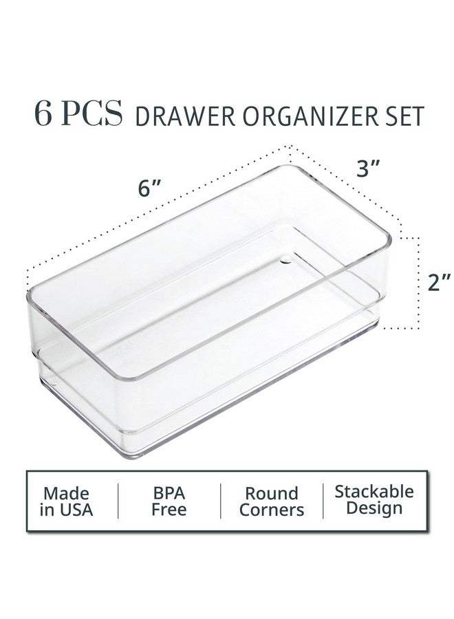STORi Break-Resistant Plastic Drawer Organizers 6" x 3" x 2" l Set of 6 - Image 2