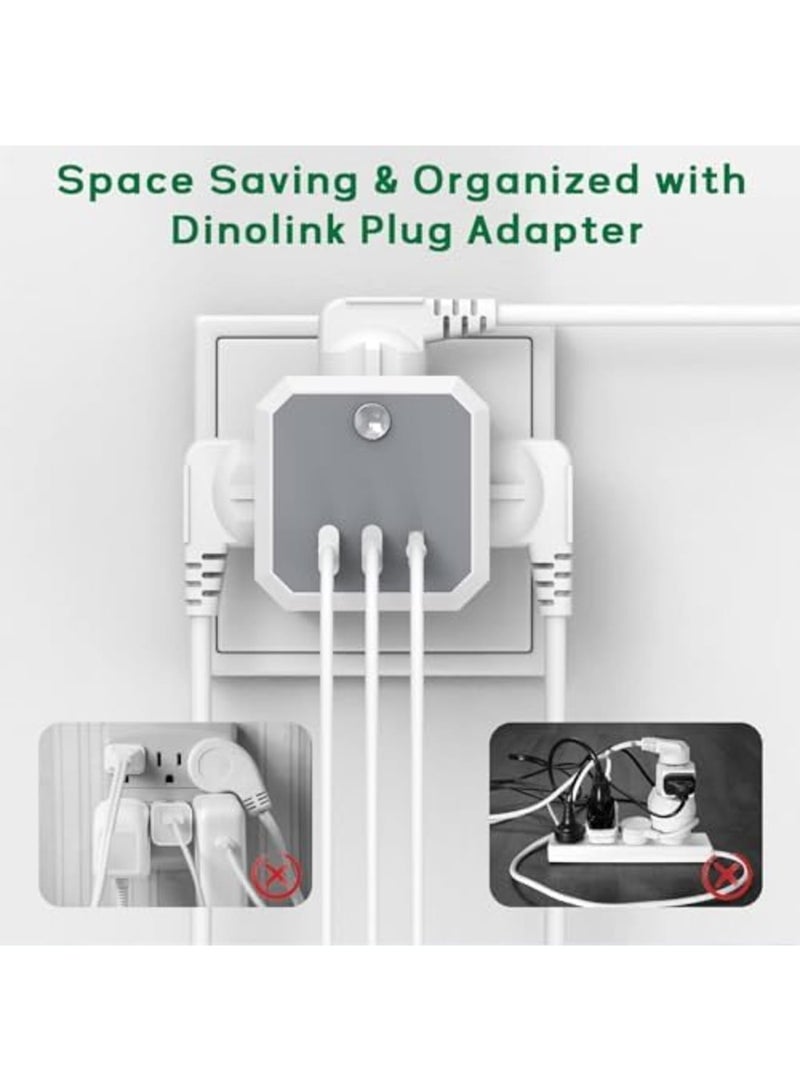 SYOSI 7-in-1 Multi Plug Adapter with 1 USB C, 2 USB A, 4 Way 3 Plugs Socket Adapter, 4 Way Wall Socket Extension, 13A UK Power Cube Extender for Travel Home Office Kitchen - Image 2