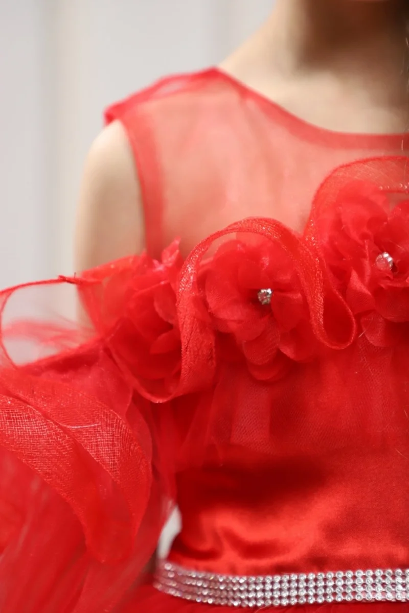بوديوم جييم Podium Clothing Daisy Detailed Ruffle Stone Belted Tutu Baby Girl Dress