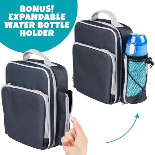 Bentology Insulated Lunch Box w Snack Pocket & Water Bottle Holder- Water-Resistant Lunchbox for Kids- Easy Clean Tote Mini Cooler Bag- Reusable Thermal Lunch Bag for Work School Picnic-Back to School - Image 3