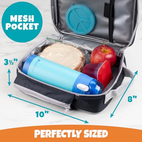 Bentology Insulated Lunch Box w Snack Pocket & Water Bottle Holder- Water-Resistant Lunchbox for Kids- Easy Clean Tote Mini Cooler Bag- Reusable Thermal Lunch Bag for Work School Picnic-Back to School - Image 4