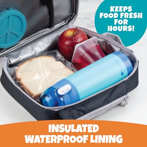 Bentology Insulated Lunch Box w Snack Pocket & Water Bottle Holder- Water-Resistant Lunchbox for Kids- Easy Clean Tote Mini Cooler Bag- Reusable Thermal Lunch Bag for Work School Picnic-Back to School - Image 2