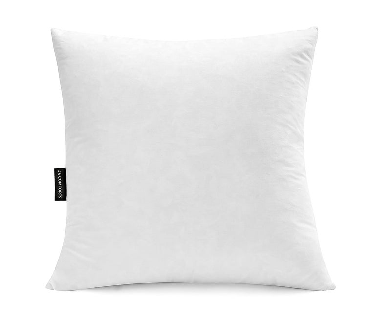 JA COMFORTS JA COMFORTS 2828 Premium Goose Down Feather Throw Pillow InsertsSet of 15 Down FillingHigh Filling Weight250 TC Cotton Cover Square White 