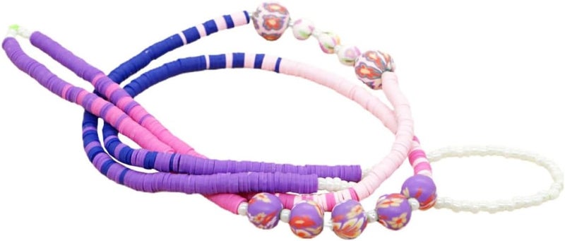 Beaded Phone Lanyard Wrist Strap Anti-lost Purple Gradient Sunflower Design Soft Clay Beads 80cm Long Decorative Phone Hanging Rope for Women - Image 1