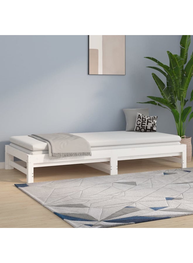 vidaxl Pull-out Day Bed without Mattress White 2x(90x200) cm 820428 - Image 4