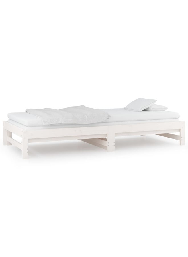 vidaxl Pull-out Day Bed without Mattress White 2x(90x200) cm 820428 - Image 5