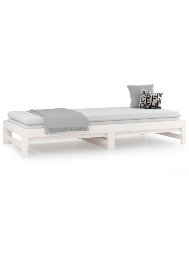 vidaxl Pull-out Day Bed without Mattress White 2x(90x200) cm 820428 - Image 3