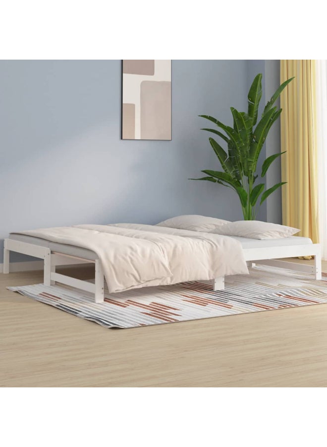 vidaxl Pull-out Day Bed without Mattress White 2x(90x200) cm 820428 - Image 2