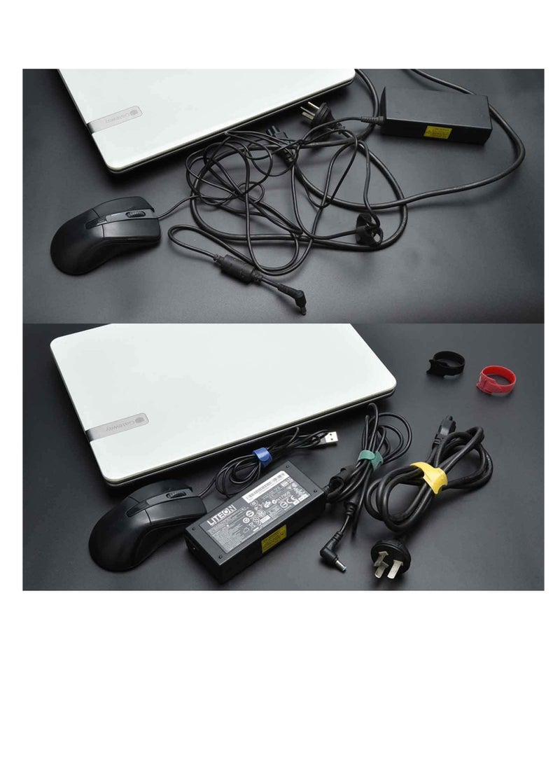 Excefore 60PCS Fastening Cable Ties Reusable, Premium 6-Inch Adjustable Cord Ties, Microfiber Cloth Cable Management Straps Hook Loop Cord Organizer Wire Ties Reusable (Assorted Colors) - Image 4