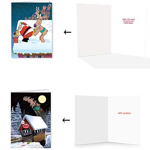 Stonehouse Collection Box Set of 24 Assorted Funny Christmas Cards by Stonehouse Collection - 8 Designs, 3 Cards Per Design - Image 3