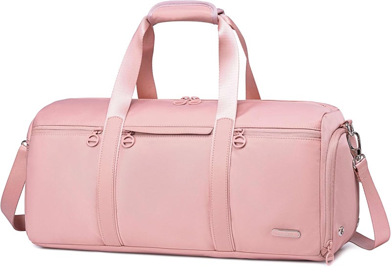 Chantria 21L Premium Gym Bag Water Resistant Duffel Bag with Shoe Compartment and Detachable Shoulder Straps for Women, CB00777 (Pink) - Image 1