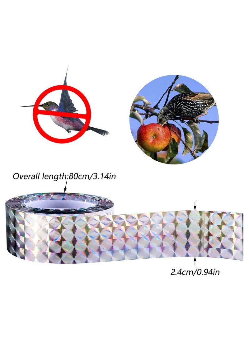 SYOSI - 2 Rolls Bird Repellent Scare Tape, Bird Scare Tape, Double Sided Holographic Flash Deterrent Bird Deterrent Tape for Garden, Farm, Orchard (80m x 2.4cm) - Image 1