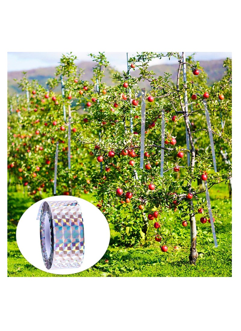 SYOSI - 2 Rolls Bird Repellent Scare Tape, Bird Scare Tape, Double Sided Holographic Flash Deterrent Bird Deterrent Tape for Garden, Farm, Orchard (80m x 2.4cm) - Image 1