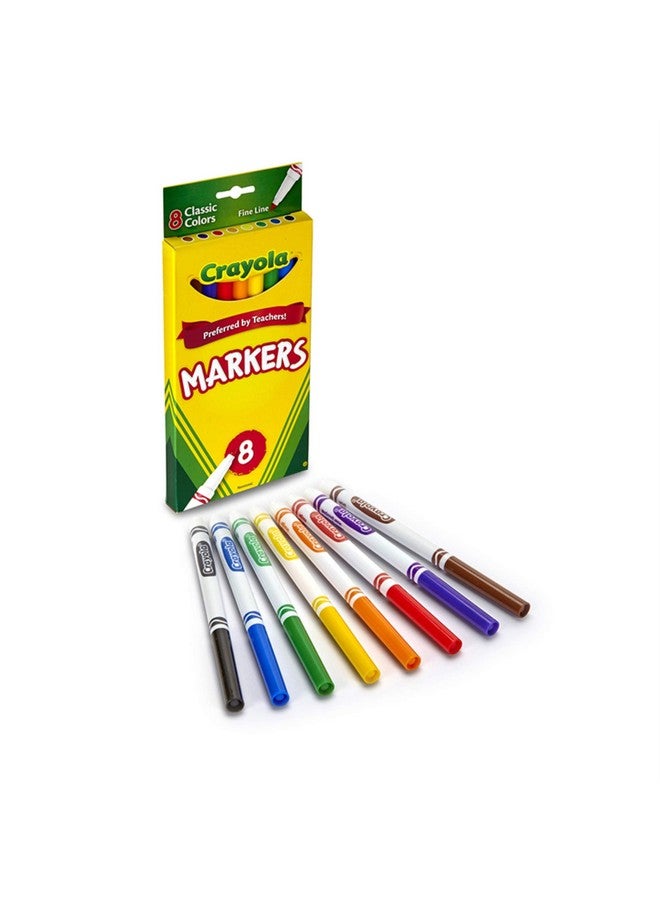 Crayola Fine Line Markersclassic Colors 8/Pkg - Image 2
