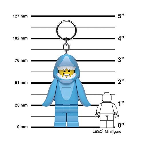 IQ LEGO Minifigures Large 3 Inch Tall Figure Keychain Light - Shark Suit Guy (KE155H) - Image 3