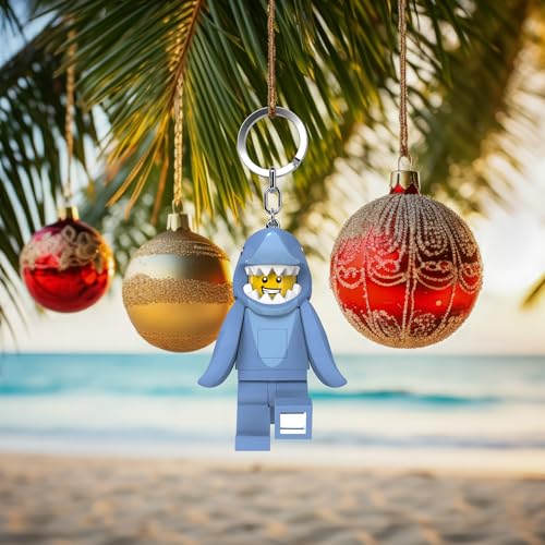 IQ LEGO Minifigures Large 3 Inch Tall Figure Keychain Light - Shark Suit Guy (KE155H) - Image 2