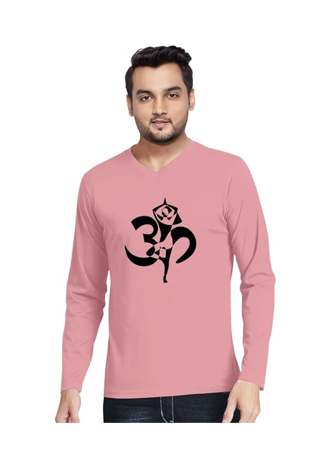 OPLU Store Men's Regular Fit Cotton Printed Tshirt, BabyPink_L - Image 1