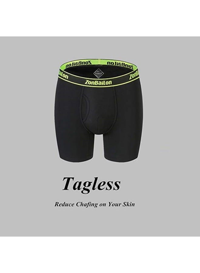 Zonbailon Mens Underwear Boxer Briefs Pack Athletic Breathable Bamboo Big and Tall Cooling Underwear Trunks M L XL XXL 3XL, 5*back-01, 3X-Large Big Tall - Image 4