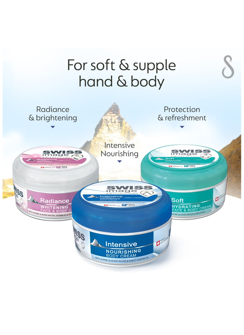 SWISS image - Soft Hydrating Face & Body Cream 200 ml | Instant Hydration & Non Greasy enriched with Alpine Glacier Water & Edelweiss for Daily Use - Image 1