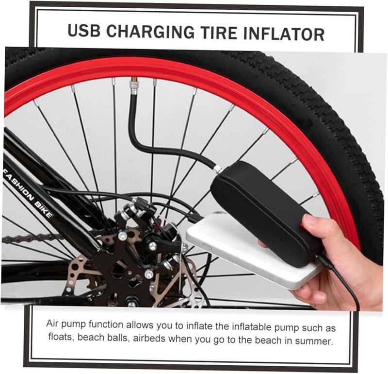 مضخة هواء محمولة قابلة لإعادة الشحن عبر USB للدراجات وكرة السلة والكرة الطائرة مع ضوء LED وتصميم سفر مدمج - Image 4