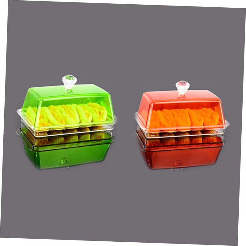 2Pcs Acrylic Butter Box Set With Lid And Handle Small Medium Reusable For Household - Image 5