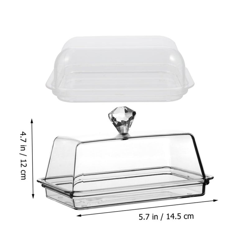 2Pcs Acrylic Butter Box Set With Lid And Handle Small Medium Reusable For Household - Image 3
