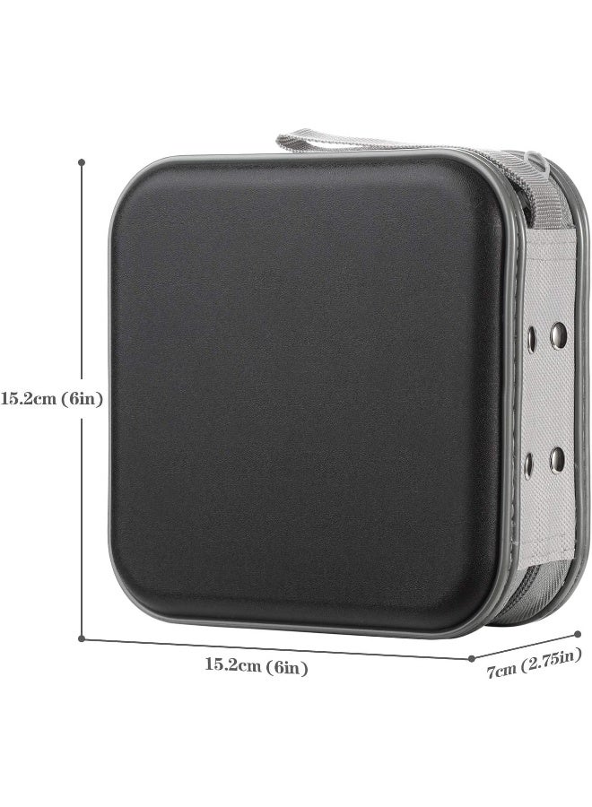 alavisxf xx alavisxf xx CD Case, 48 Capacity Hard Plastic DVD Case Portable Zipper CD Case Holder Large Storage Disc Wallet Bag for Car Home Travel (Black, 48 Capacity)  - Image 4