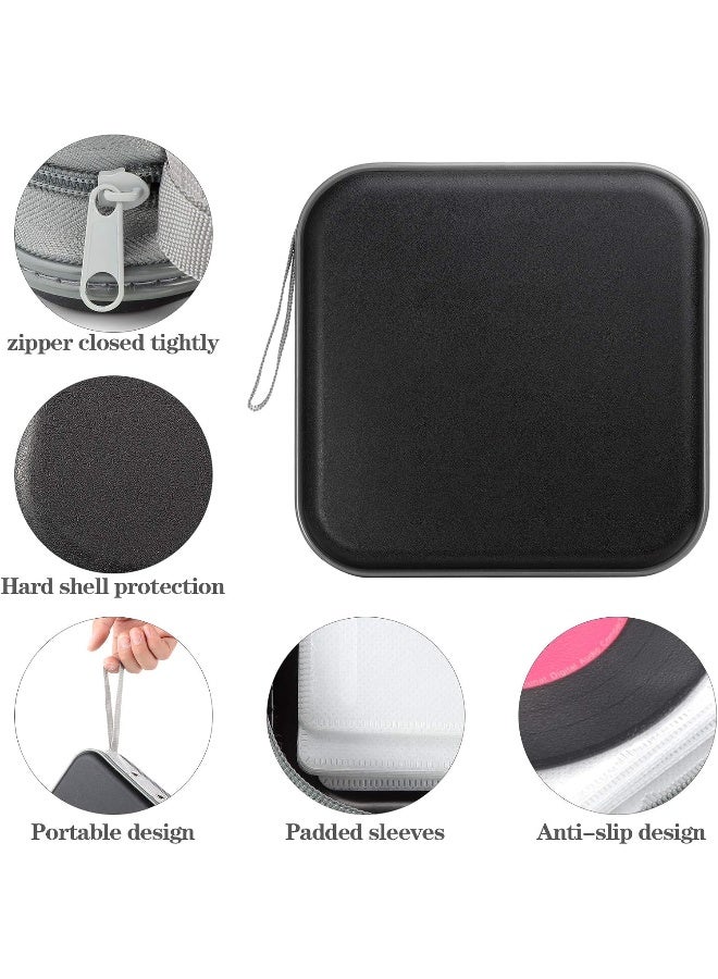 alavisxf xx alavisxf xx CD Case, 48 Capacity Hard Plastic DVD Case Portable Zipper CD Case Holder Large Storage Disc Wallet Bag for Car Home Travel (Black, 48 Capacity)  - Image 2