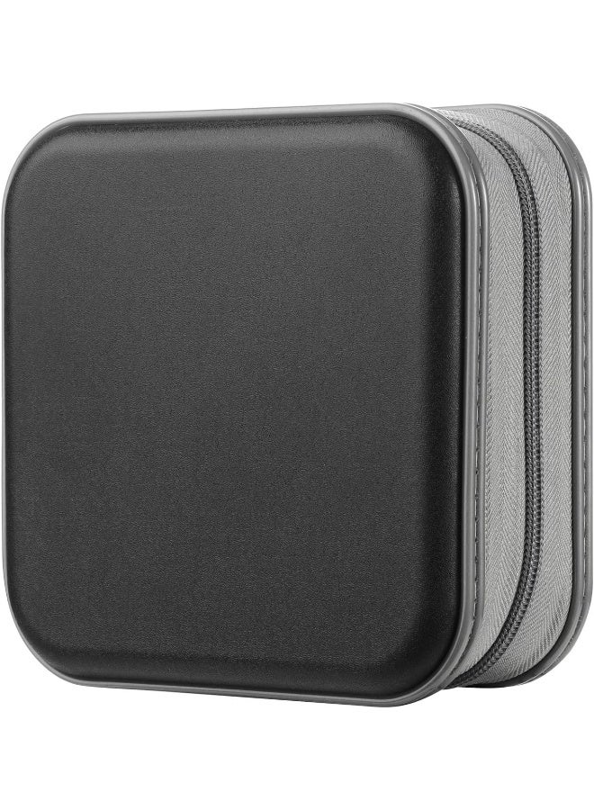 alavisxf xx alavisxf xx CD Case, 48 Capacity Hard Plastic DVD Case Portable Zipper CD Case Holder Large Storage Disc Wallet Bag for Car Home Travel (Black, 48 Capacity)  - Image 1