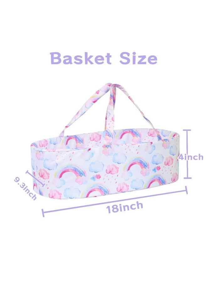 Ecore Fun 8 Pcs Reborn Baby Doll Clothes With Bassinet For 1722 Inch Baby Doll Rainbow Baby Doll Clothes Outfit Accessories Fit Newborn Baby Doll（No Doll） - Image 4