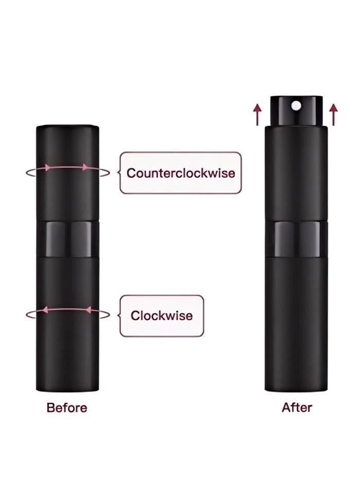 Beauenty 5PCS 8ml travel mini perfume spray bottle (black) - Image 2