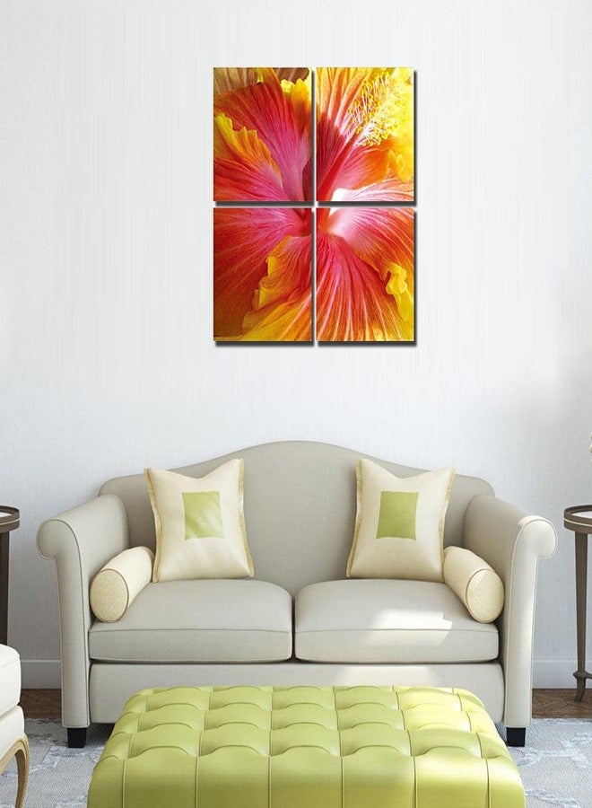 Go Hooked MDF Multiple Panels Wall Decor (22.86 cm x 1 cm x 22.86 cm, Set of 4, Mdf4Sc9637) - Image 1