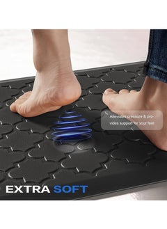 YIM-VIBEHAUS Kitchen Mat, Cushioned Anti Fatigue Kitchen Rugs, Non-Slip Standing Desk Mat, Waterproof Floor Mat for Office, Sink, Laundry, 44cm x75cm, Grey  - Image 2