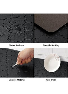 YIM-VIBEHAUS Kitchen Mat, Cushioned Anti Fatigue Kitchen Rugs, Non-Slip Standing Desk Mat, Waterproof Floor Mat for Office, Sink, Laundry, 44cm x75cm, Grey  - Image 5