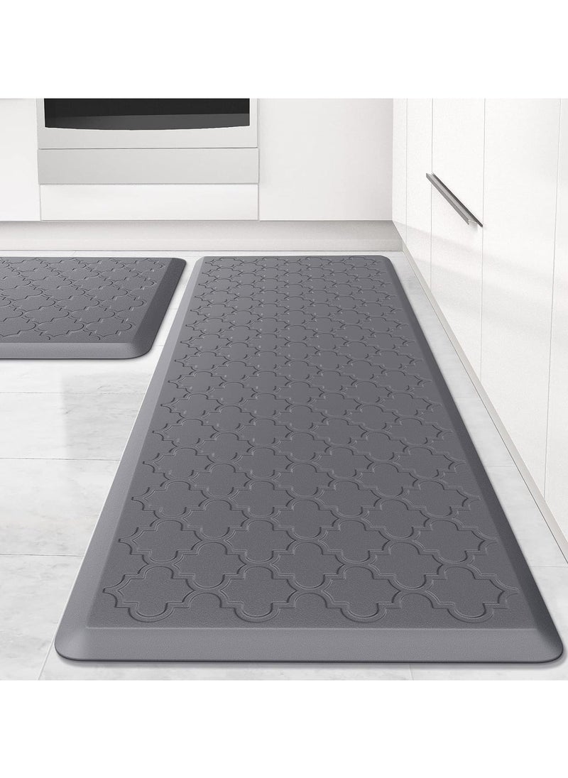 Kitchen Mat [2 PCS] Cushioned Anti-Fatigue Floor Mat, Waterproof Non-Skid Ergonomic Comfort Foam Rugs, Kitchen Mat Foam for Kitchen, Floor, Office, Sink, Laundry (Grey, 44x75cm+44x120cm) - pzsku/Z596D2FA4C468039327FEZ/45/_/1714101031/e3de34d7-0c24-4fc1-afea-fe66c2d2fb54