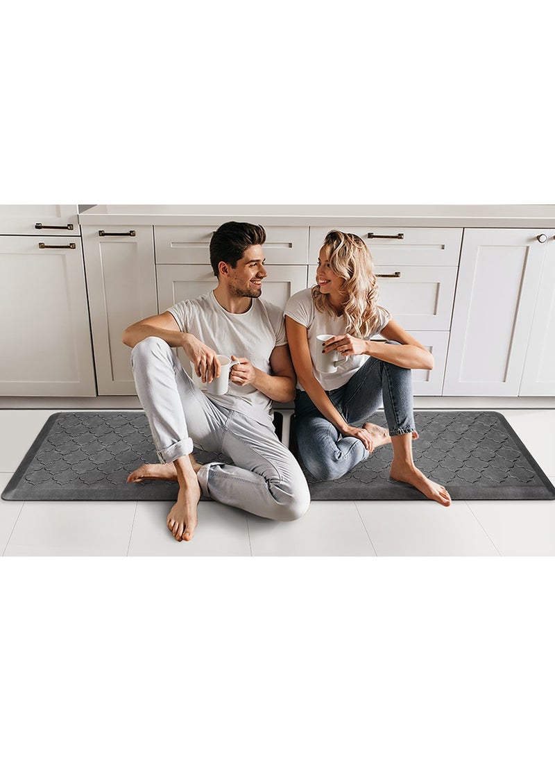 Kitchen Mat [2 PCS] Cushioned Anti-Fatigue Floor Mat, Waterproof Non-Skid Ergonomic Comfort Foam Rugs, Kitchen Mat Foam for Kitchen, Floor, Office, Sink, Laundry (Grey, 44x75cm+44x120cm) - pzsku/Z596D2FA4C468039327FEZ/45/_/1725342806/1cea12ea-753e-4c6a-843b-6fbde06e2d7c