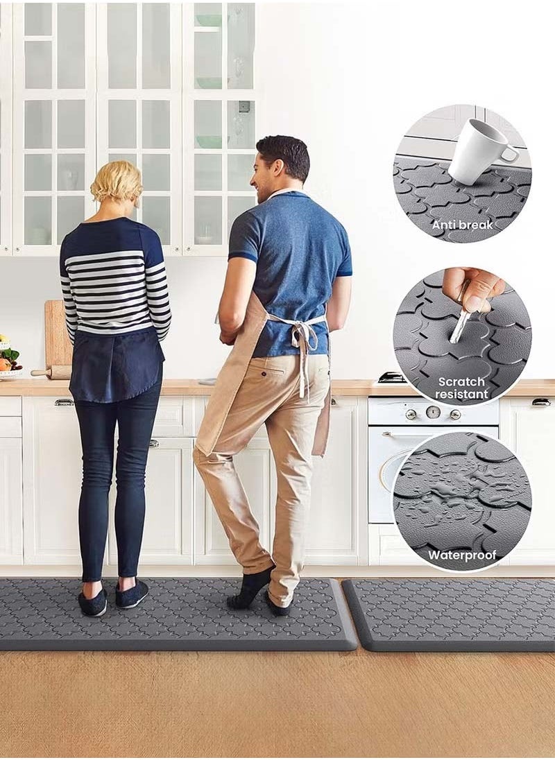 Kitchen Mat [2 PCS] Cushioned Anti-Fatigue Floor Mat, Waterproof Non-Skid Ergonomic Comfort Foam Rugs, Kitchen Mat Foam for Kitchen, Floor, Office, Sink, Laundry (Grey, 44x75cm+44x120cm) - pzsku/Z596D2FA4C468039327FEZ/45/_/1725342851/af37a37e-8251-4a05-a9e9-525fd6883584