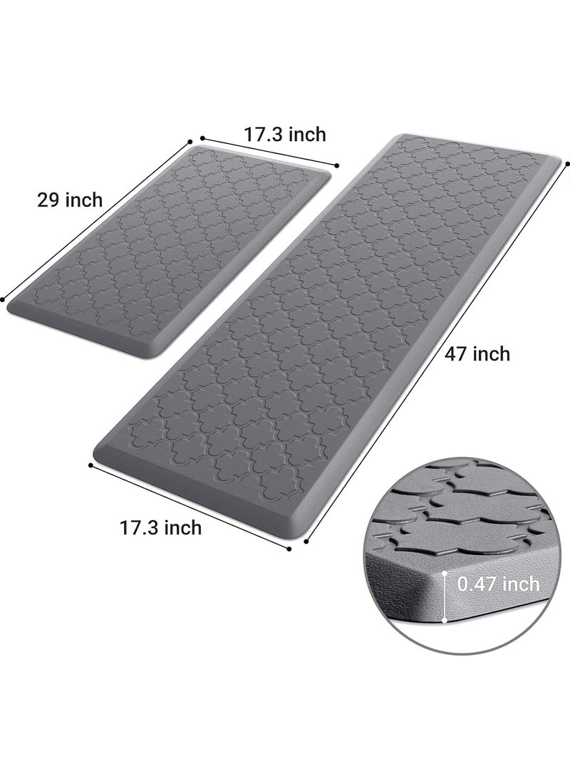 Kitchen Mat [2 PCS] Cushioned Anti-Fatigue Floor Mat, Waterproof Non-Skid Ergonomic Comfort Foam Rugs, Kitchen Mat Foam for Kitchen, Floor, Office, Sink, Laundry (Grey, 44x75cm+44x120cm) - pzsku/Z596D2FA4C468039327FEZ/45/_/1725342853/cfaac7b9-ebec-4799-8fdf-4e253996bd1b