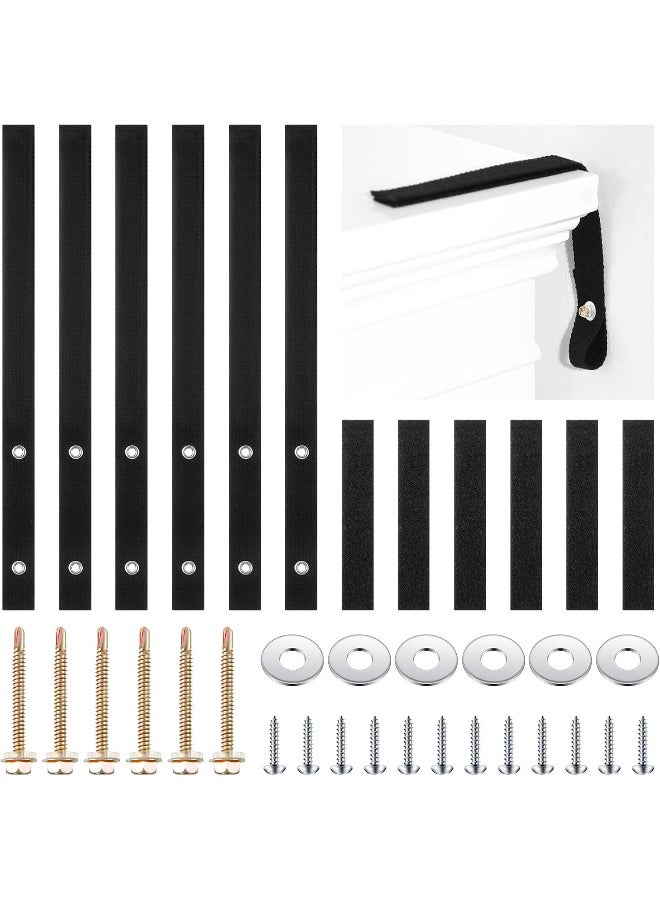 Oudain 6 Sets Anti Tip Furniture Straps Furniture Anchors Furniture Wall Anchor Straps for Baby Pet Proofing 500 Pound Nylon Strap Furniture Anchor for Home Dresser, Shelves, Bookcase, TV - Image 1