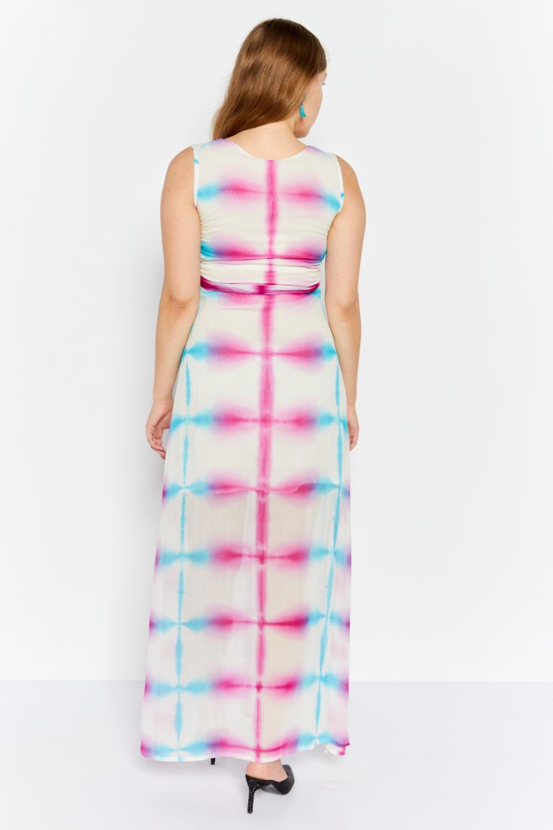 RAGA Women Tie Dye Midi Casual Dress, Multicolor - Image 4