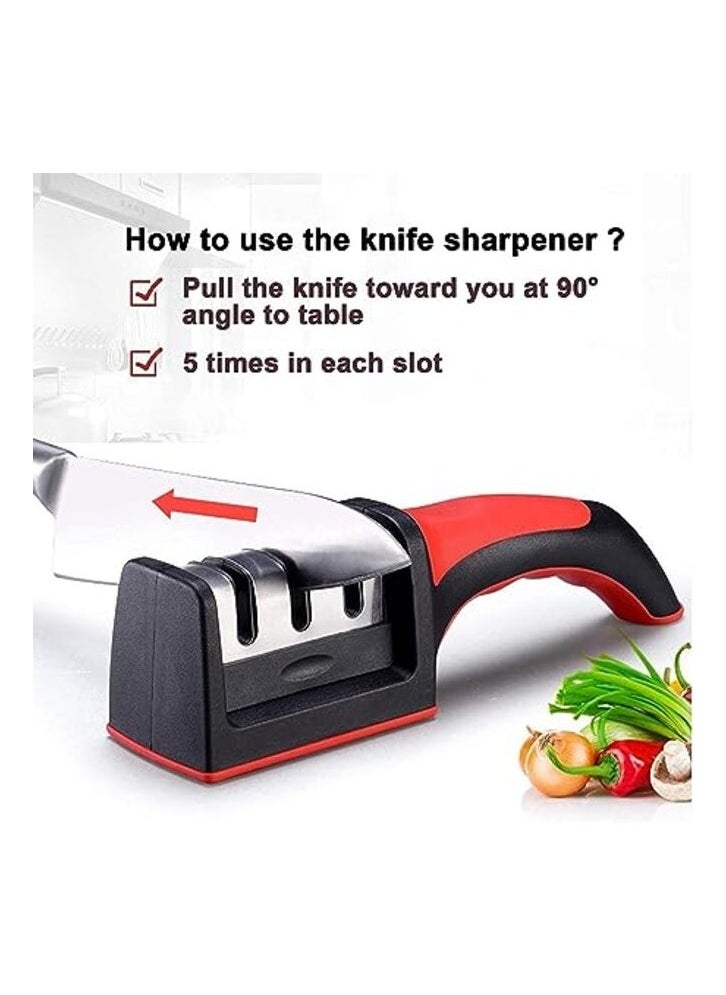 MIRFA 3-Stage Manual Kitchen Knife Sharpener  - Image 4