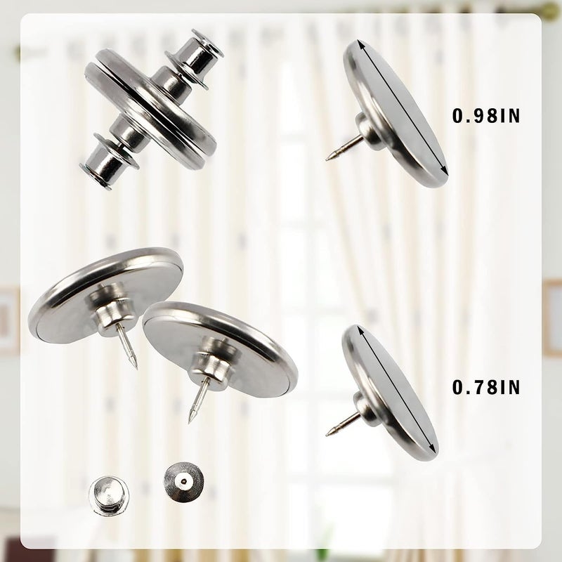 COSKIRA COSKIRA Magnetic Curtain Holder Shower Curtain Clips with Tack Drapery Magnetic Closure Buckle to Prevent Light from Leaking Curtains from Being Blown Around SelfAdhesive Patches Magnets 4Pairs  - Image 4