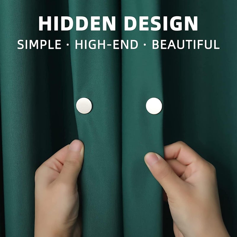 COSKIRA COSKIRA Magnetic Curtain Holder Shower Curtain Clips with Tack Drapery Magnetic Closure Buckle to Prevent Light from Leaking Curtains from Being Blown Around SelfAdhesive Patches Magnets 4Pairs  - Image 2
