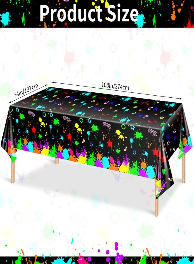 Fayoo 3 Pack UV Reactive Neon Glow Tablecloths 108x54 Inch - UV Activated Party Table Covers Decoration for Glow-in-The-Dark Events, Birthday Raves & UV Night - Image 2